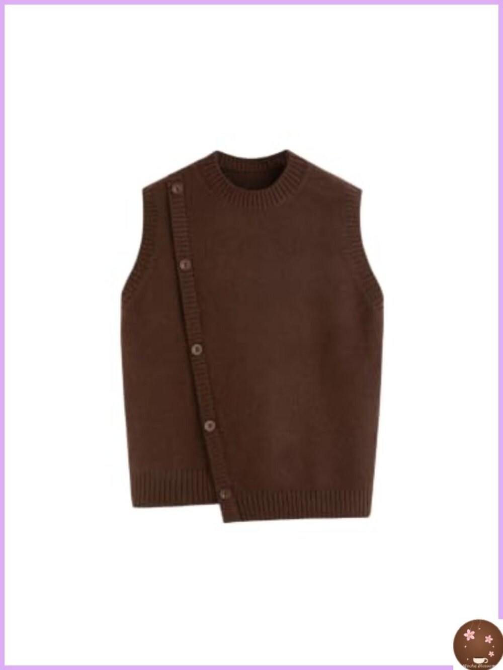 Sweater Vest Women Wrap Front Recycled Polyester Wool Blend Knit Sleeveless - Picture 1 of 4